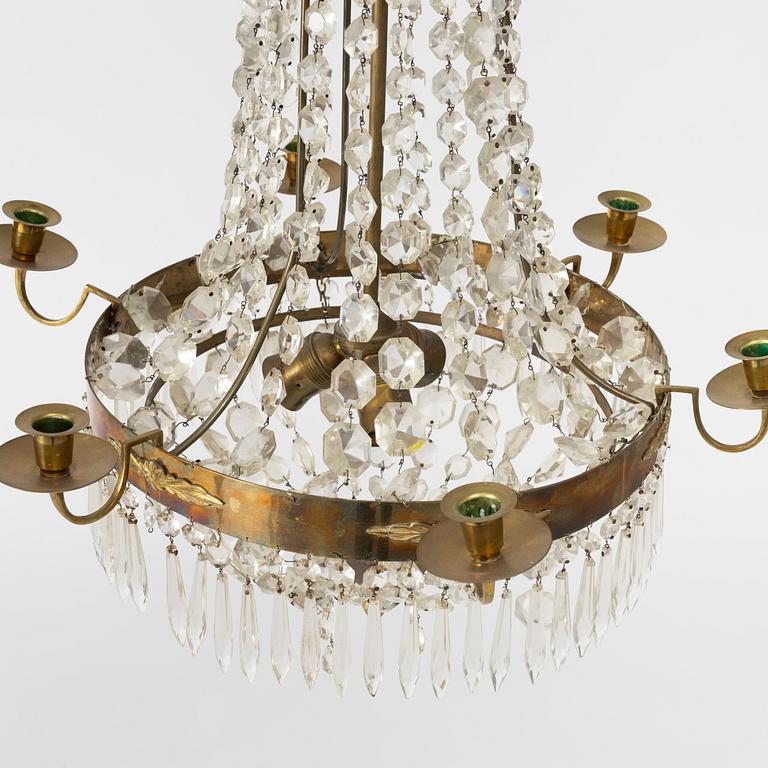 A Gustavian style chandelier, mid-20th century.