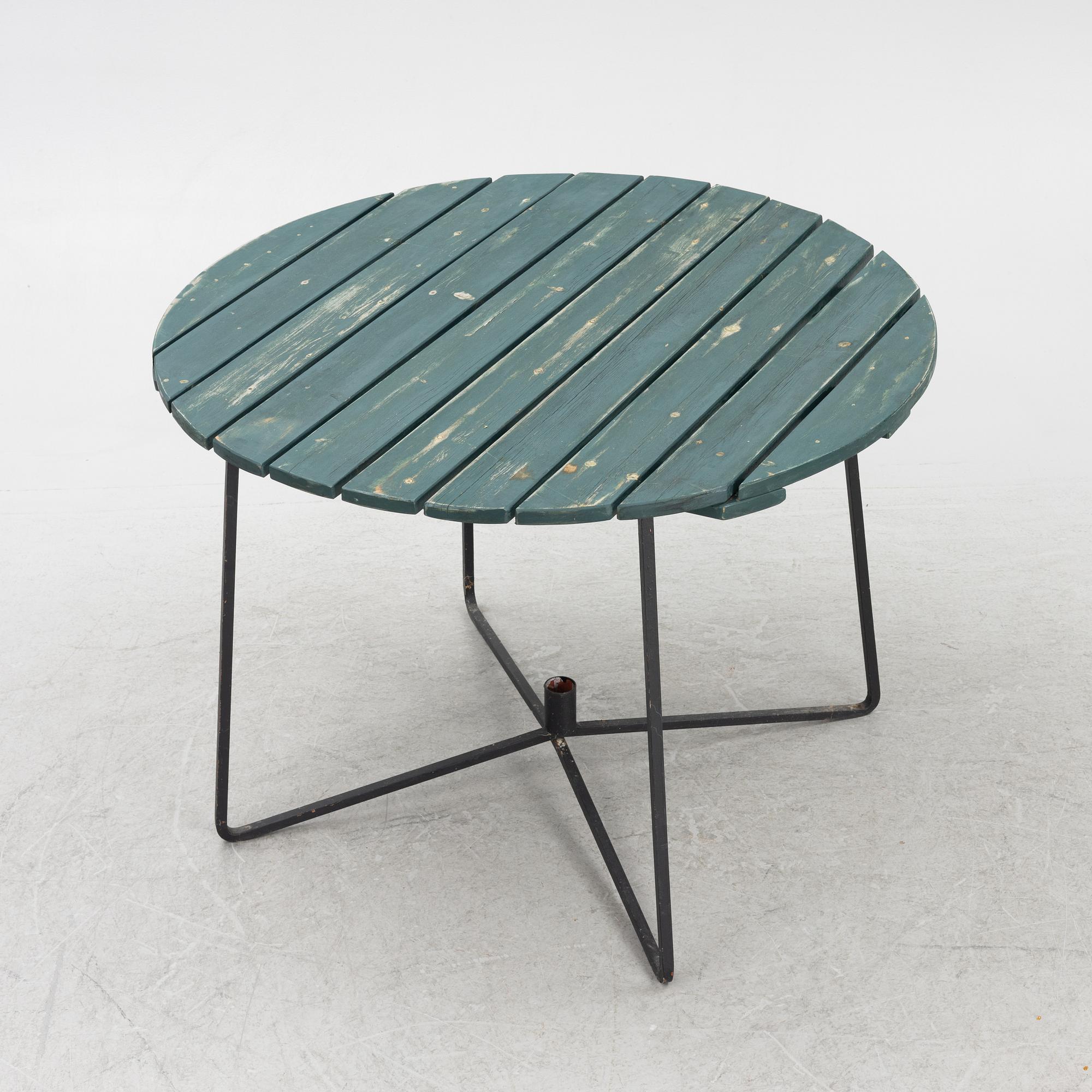 A garden table with five chairs, Grythyttan, Sweden, second half of the 20th century.