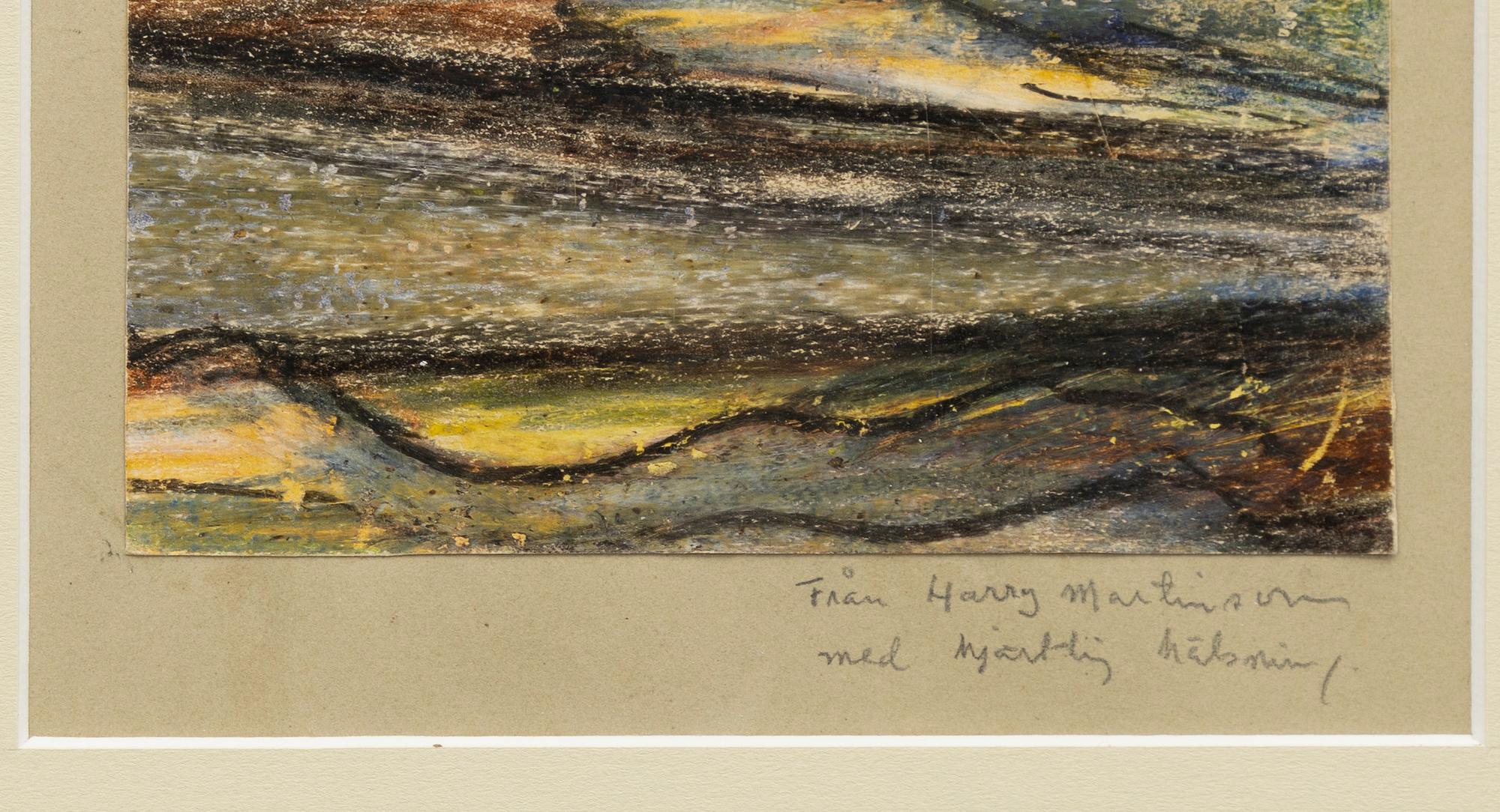 Harry Martinson, Landscape with trees and mountains.