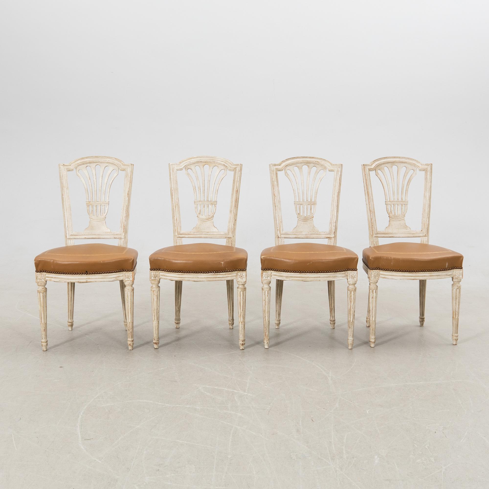 Stolar 4 st Louis XVI-stil 1900-talets andra hälft.