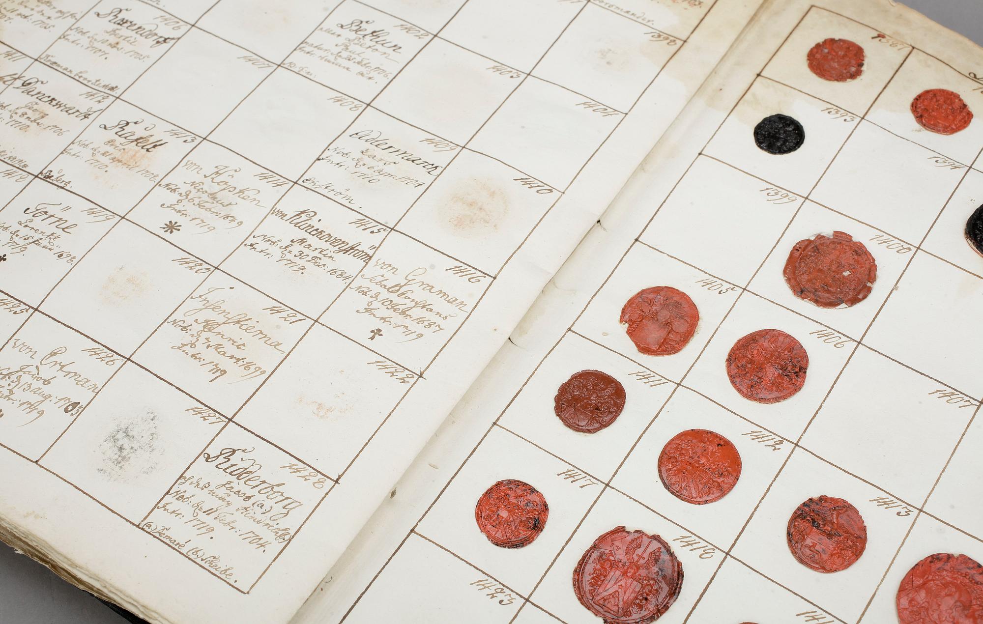 SAMLING ADLIGA, FRIHERRLIGA- OCH GREVLIGA SVENSKA LACKSIGIL, 1800-tal.
