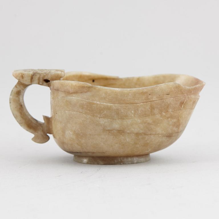 A group of three nephrite objects, Qing dynasty.