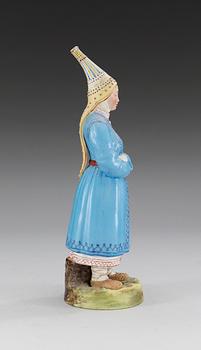 A Russian figure of a 'Cheremis woman', Gardner manufactory, second half of 19th Century.