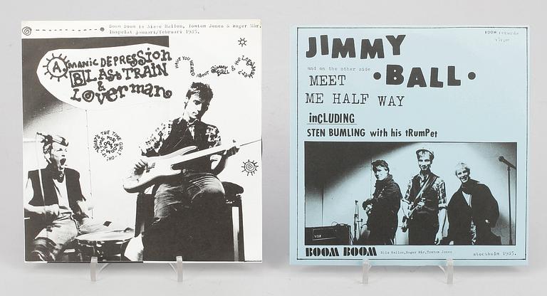 VINYLSKIVOR, 2 st, Jockum Nordström, illustrerade, 1985,