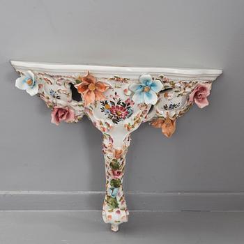A porcelain mirror and table, Bassano Italy 20th century,