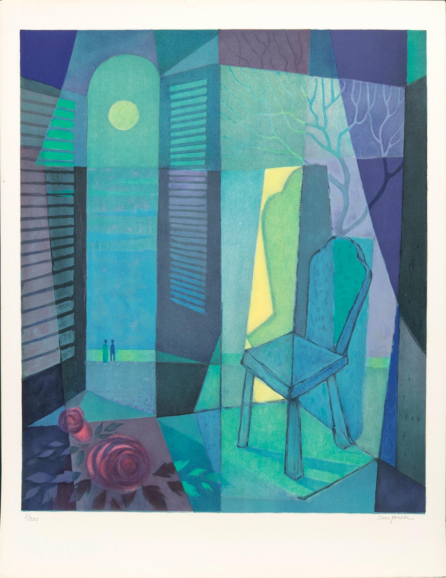 Halmstadgruppen Fyrtiofem år, mapp,  med 6 färglitografier, signerade och numrerade 2/350.