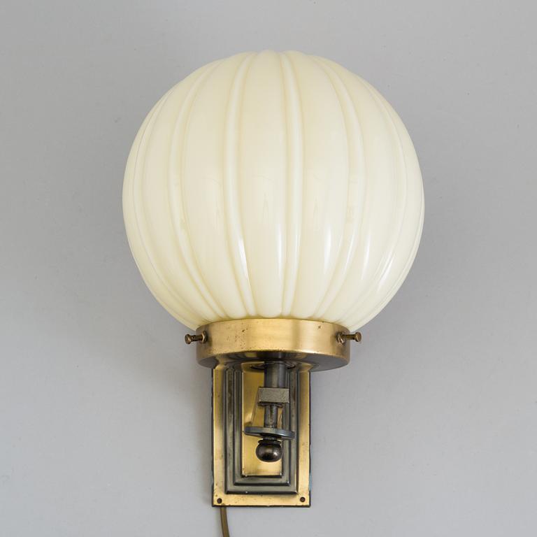 VÄGGLAMPA, funkis, 1930-tal.