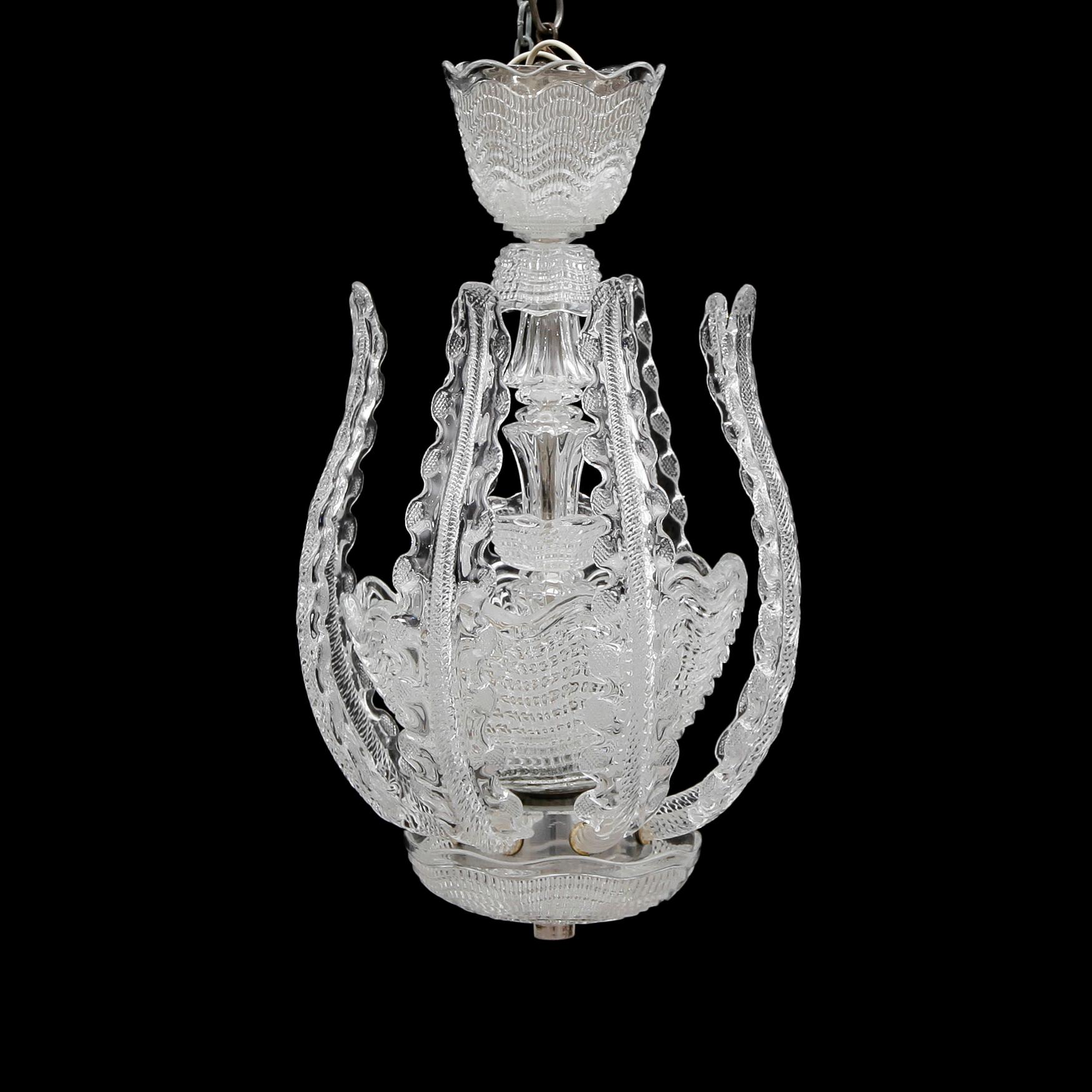 LJUSKRONA, glas, möjligen Carl Fagerlund, Orrefors, 1940/50-tal. Höjd ca 60 cm.