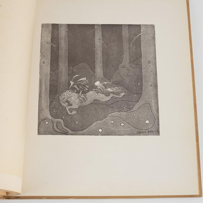 "John Bauer: trettio bilder i mezzotypi till ett urval sagor i bland Tomtar och troll åren 1907-1915", Stockholm 1918.