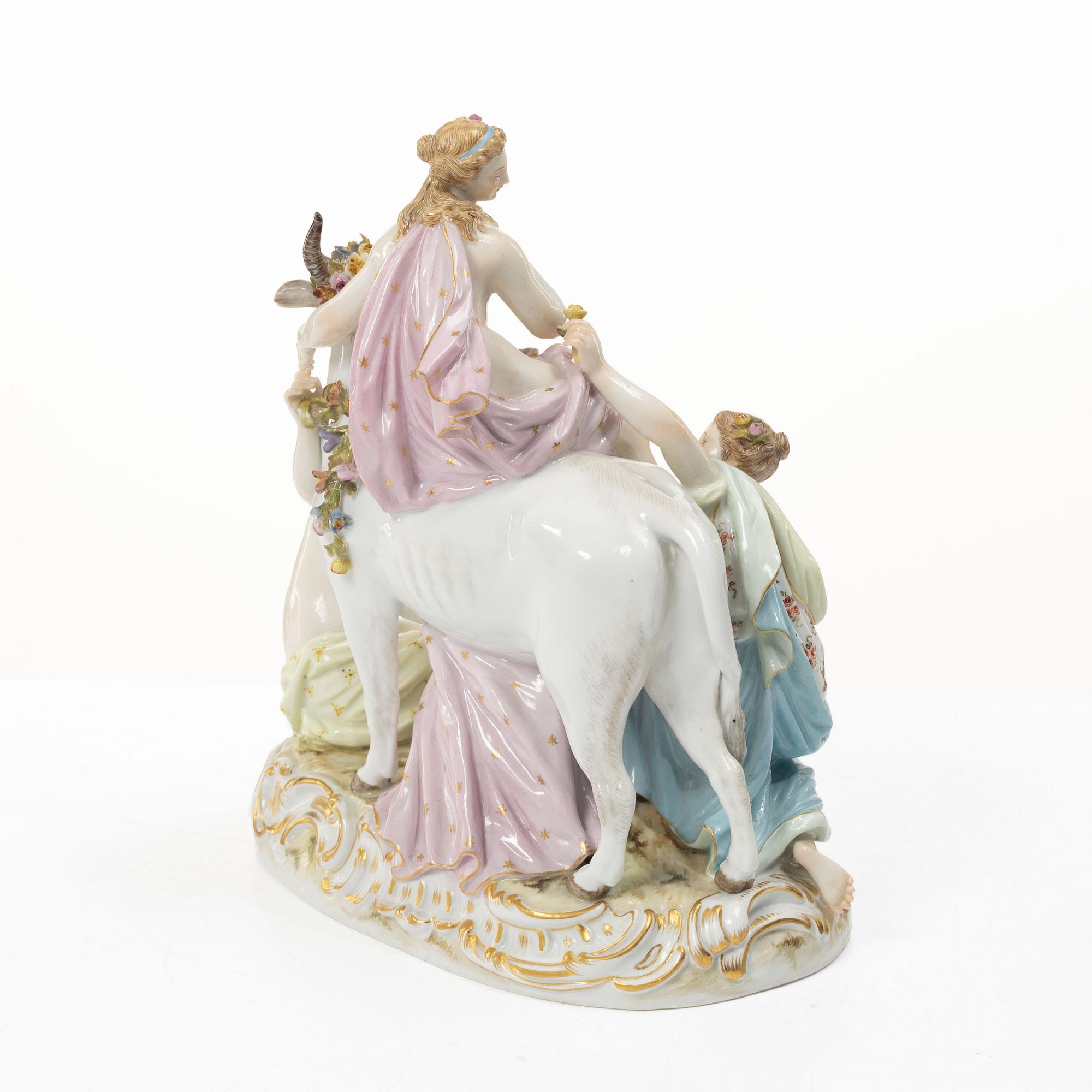 Meissen, A porcelain group of Europe and the bull, around 1900.