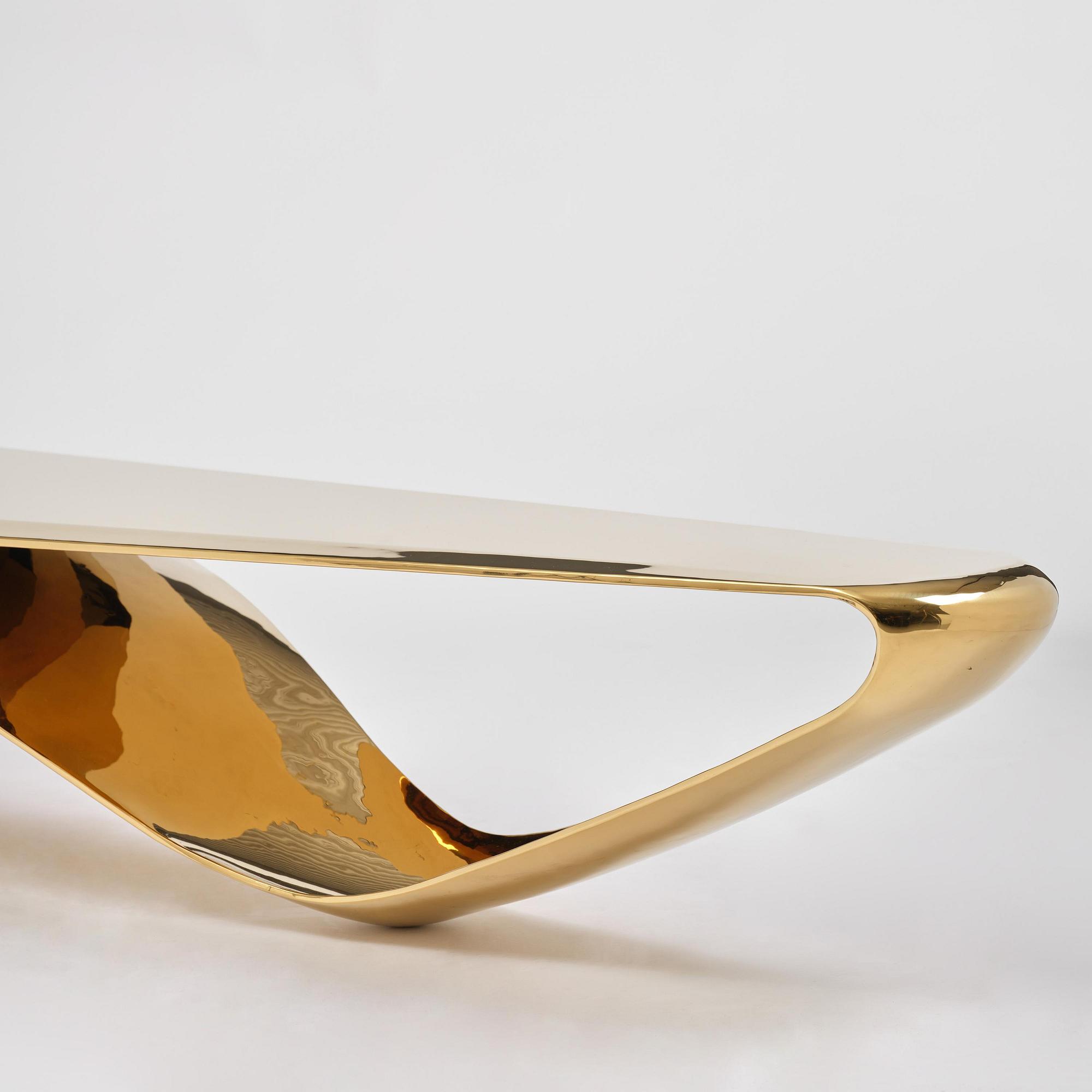 Johan Jonsson, soffbord/skulptur, "Luscious P1 Series" (Golden Table Edition), prototyp 1/2, 2010-2012.