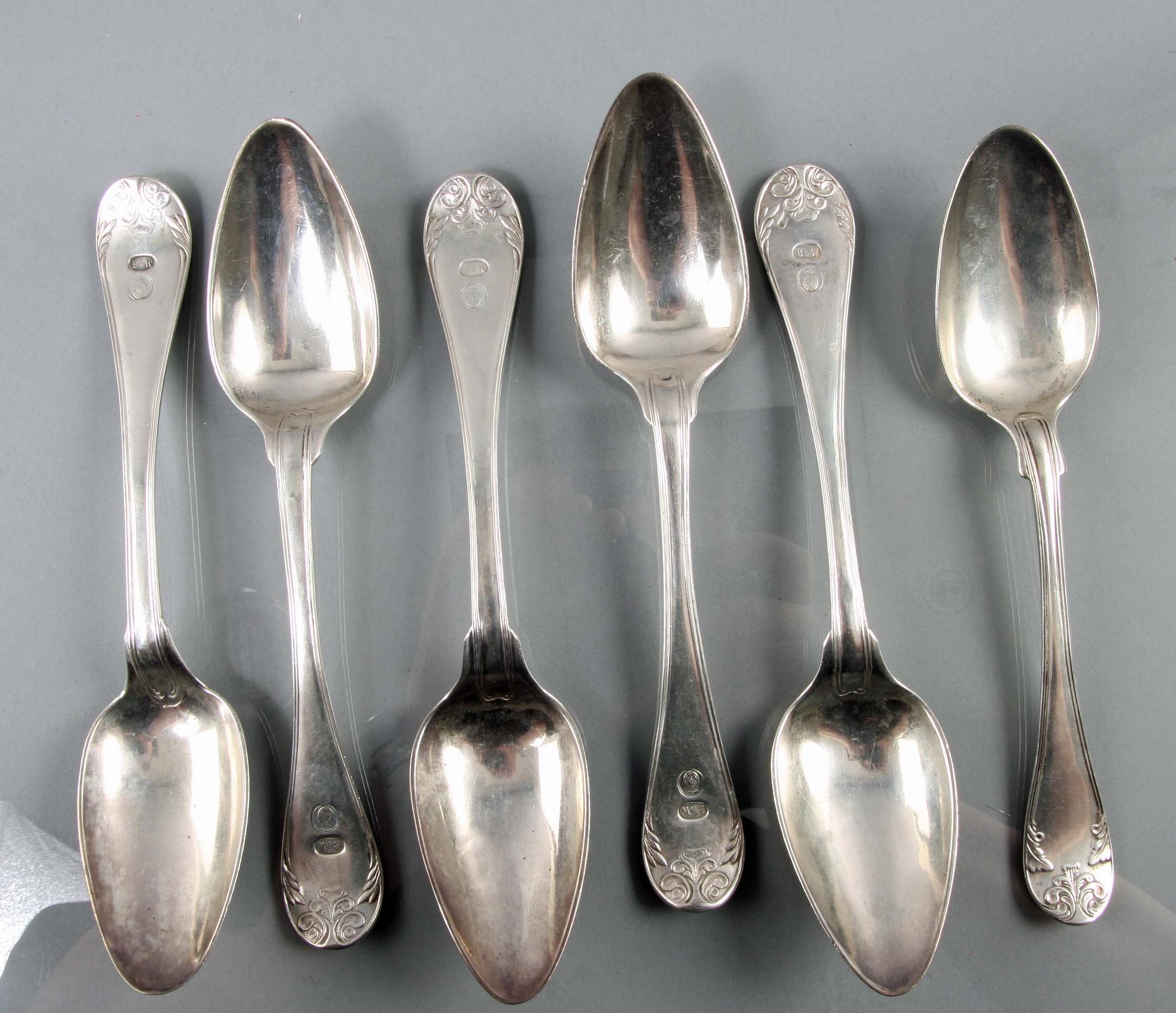 PARTI BESTICK, 14 delar, silver, modell gammal fransk.