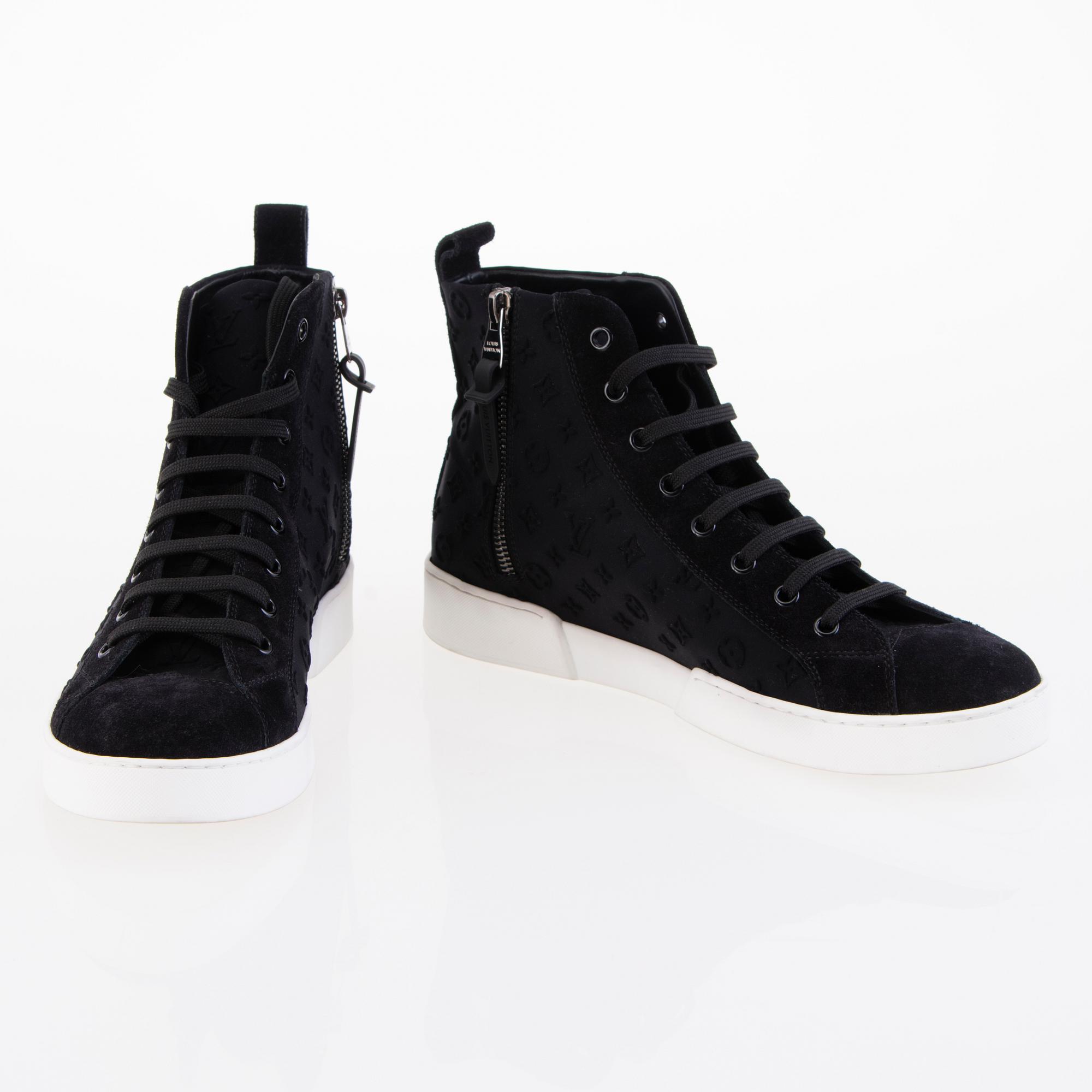 LOUIS VUITTON High Top Lace Up Sneakers in size 39.