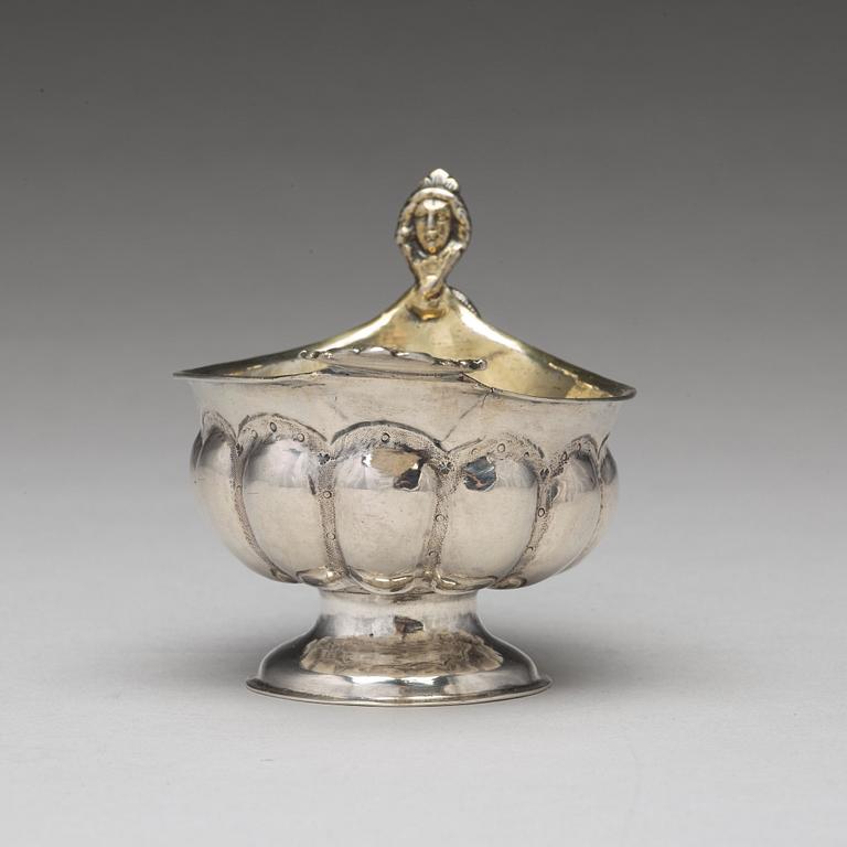 A Swedish 18th century parcel-gilt silver brandy-bowl, mark of  Johan Leffler, Falun 1768.