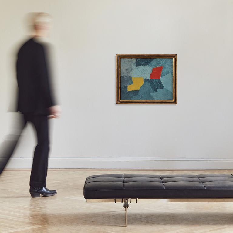 Serge Poliakoff, "Composition taches rouge et jaune".