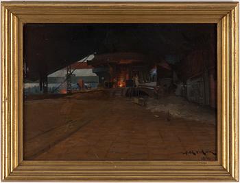 A oil on panel painting by Anders Montan, signed and dated 1910.