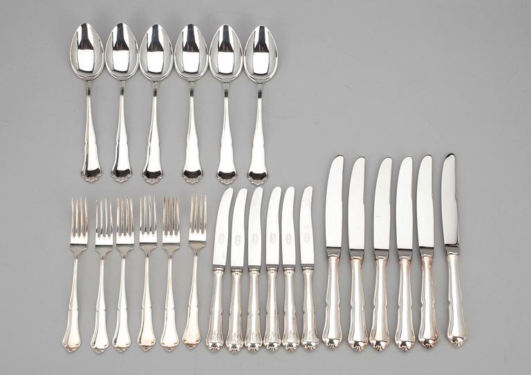 BESTICK, 24 delar, silver "Chippendale" Kultateollisuus samt Kultakeskus, Åbo 1963-2004.