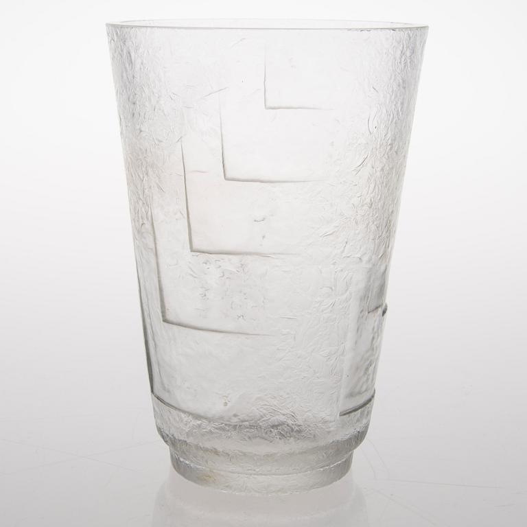 FRANS RANTANEN, maljakko lasia, signeerattu F. Rantanen -38 Karhula.