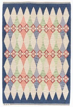 Bittan Bergh-Valberg, a carpet, "Kaleidoscope", flat weave, c 245 x 164 cm, signed BBV.