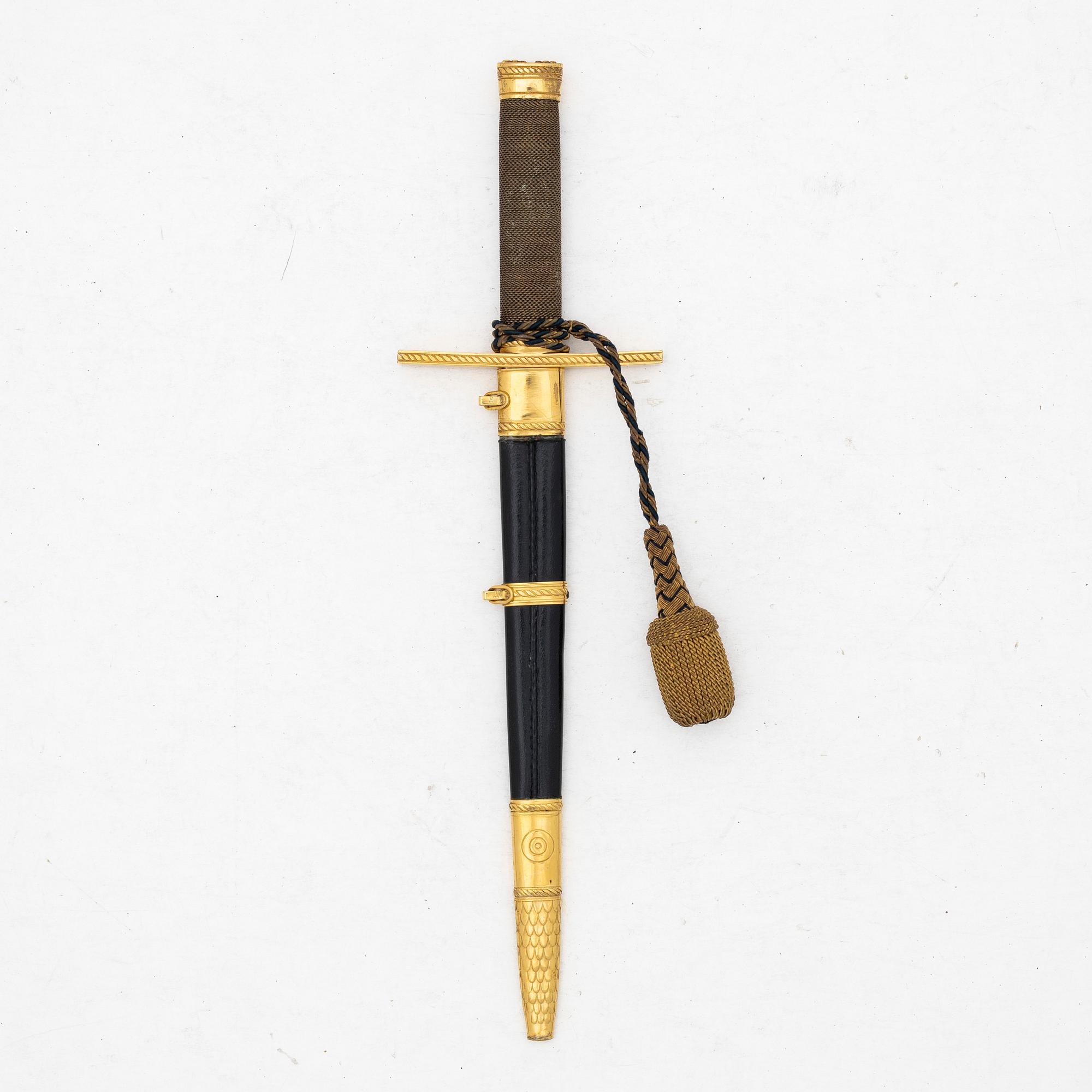 A Swedish Air force officer's dagger, with scabbard.