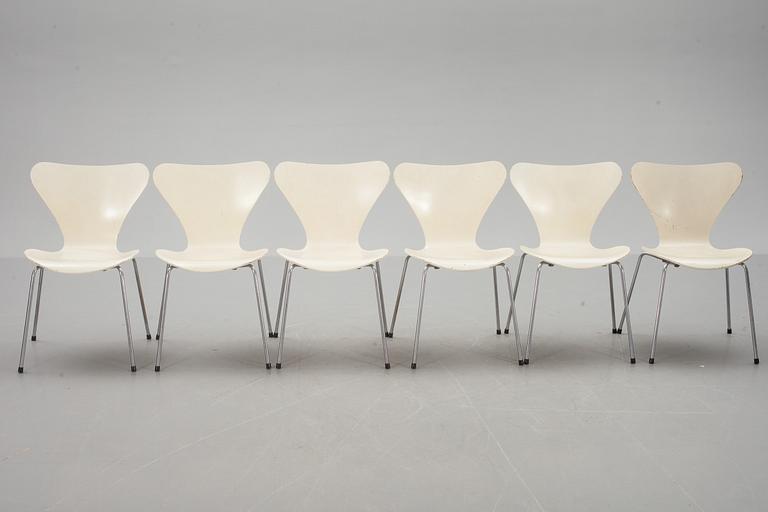 STOLAR, 6 st, "Sjuan", Arne Jacobsen, Fritz Hansen.