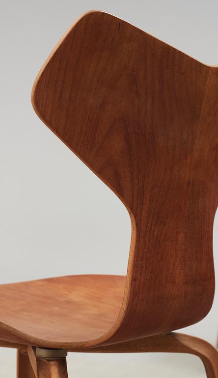 A set of four Arne Jacobsen 'Grand Prix', Fritz Hansen, Denmark 1950-60's.