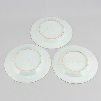 TALLRIKAR, 6 st, kompaniporslin. Qingdynastin, Qianlong (1736-95).