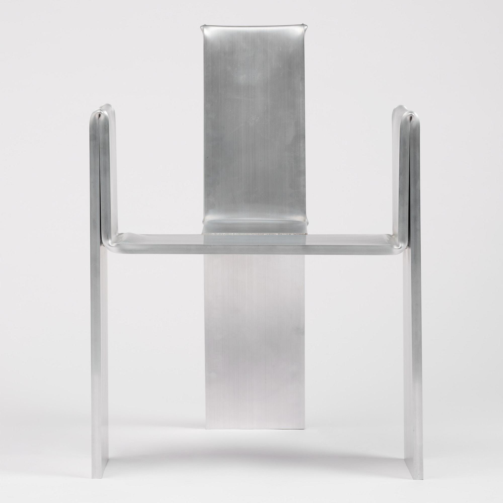 David Taylor, stol, unik, "Aluminium Chair", Studio Mellösaverken, Sverige, 2025.