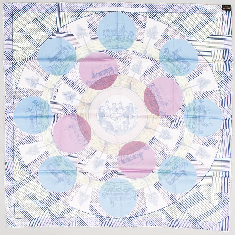 HERMÈS, "Jeu des omnibus et dames Blanches", scarf.