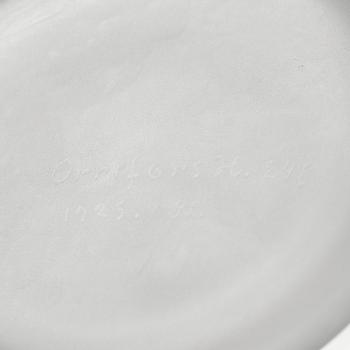 Edward Hald, a Swedish Grace "Fyrverkeri" (Fireworks) engraved glass bowl with a plate, Orrefors, Sweden, 1925, model 248.