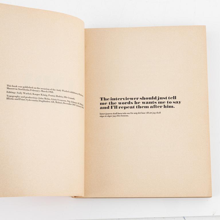 Exhibition catalogue, Andy Warhol, Moderna Museet, Stockholm 1968. With original box.
