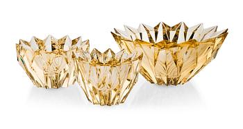 289. Aimo Okkolin, CRYSTAL VASES, 3 PCS.