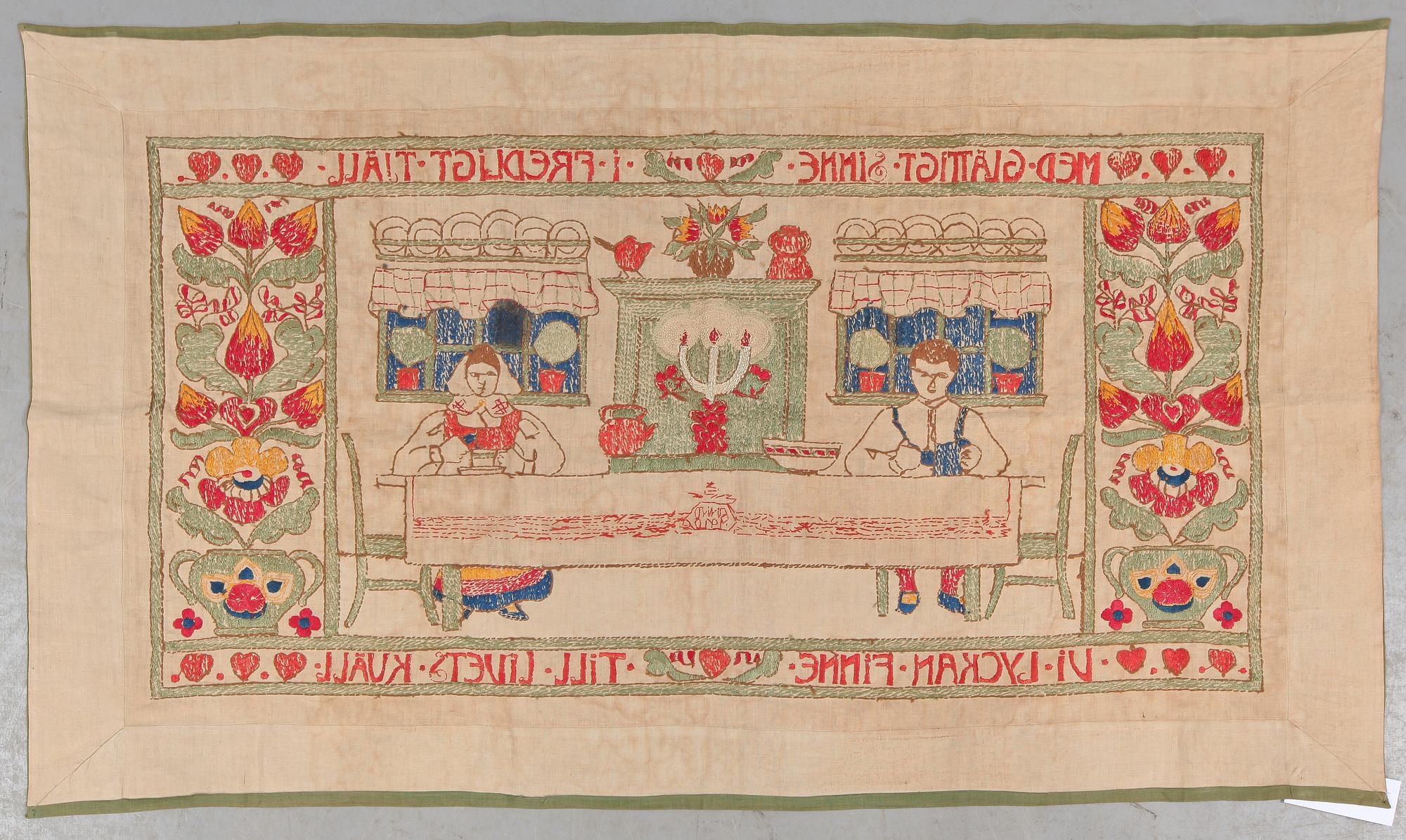 VÄGGBONAD, daterad 1910, 75x130 cm.