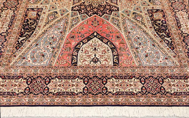 A part silk Tabriz carpet, so called 50 Radj, c. 300 x 200 cm.