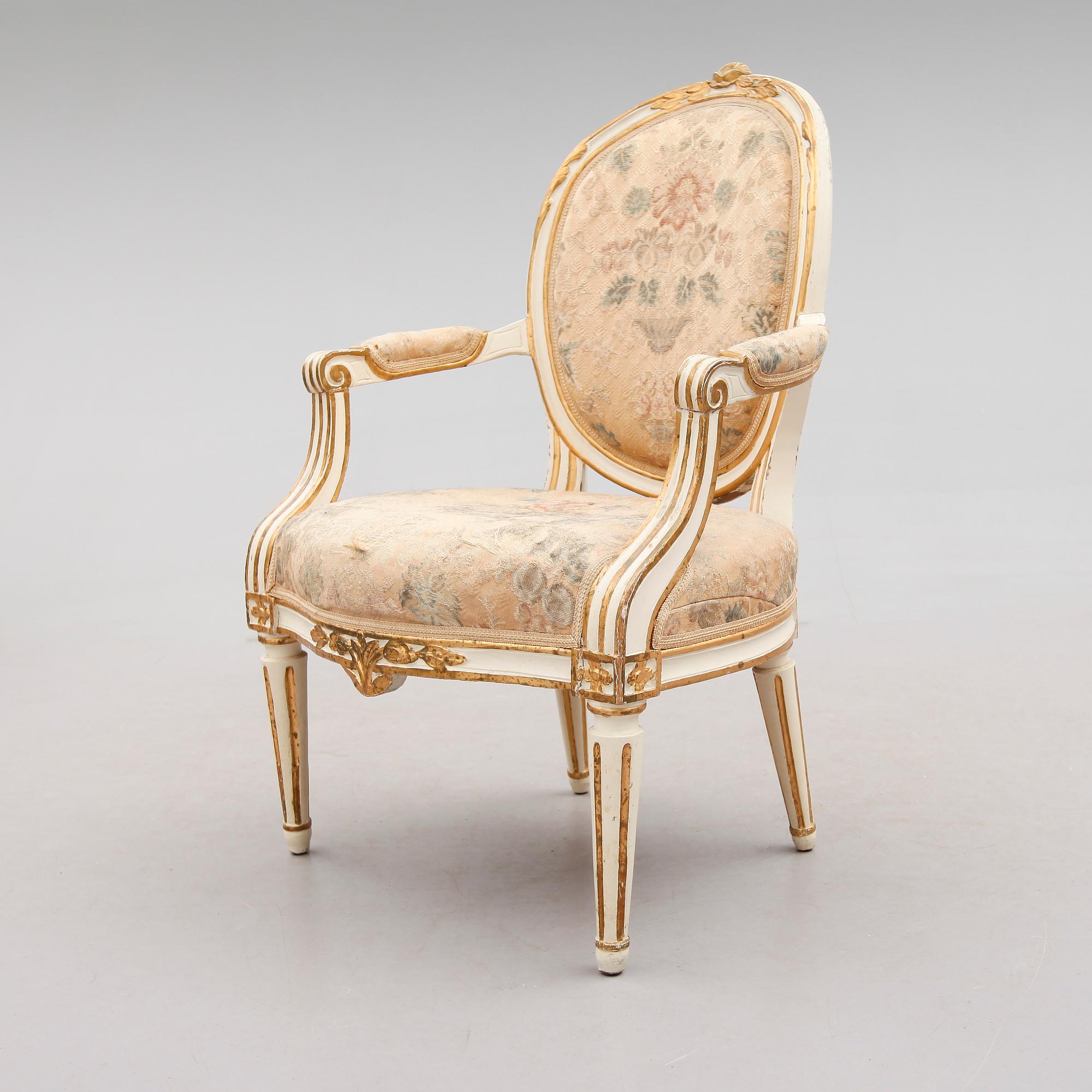 KARMSTOL, gustaviansk, 1700-talets slut.