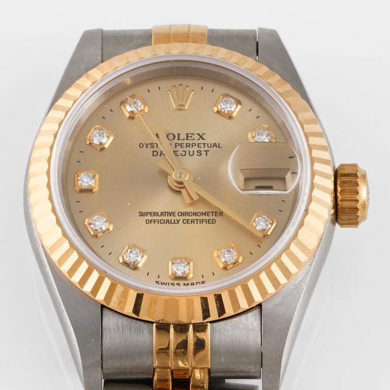 DAMARMBANDSUR, Rolex, Oyster Perpetual Datejust, stål och guld, ca 1997/8.
