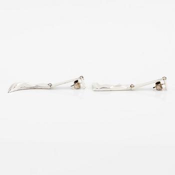 Björn Weckström, a pair of earrings "Silver Facets" for Lapponia, Finland 1987.