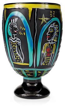 50. An Ulrica Hydman-Vallien glass vase, Pilchuck, USA 1986.