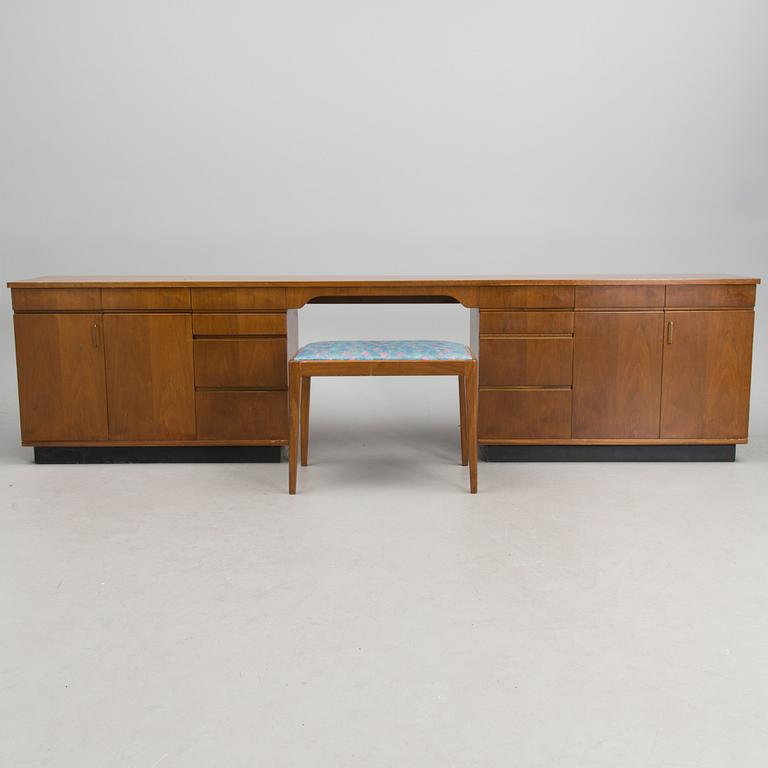 A 1960s sideboard and a stool, for Paul Boman, Finland.