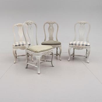 STOLAR, 4 st snarlika, rokokostil, 1900-talets första hälft.