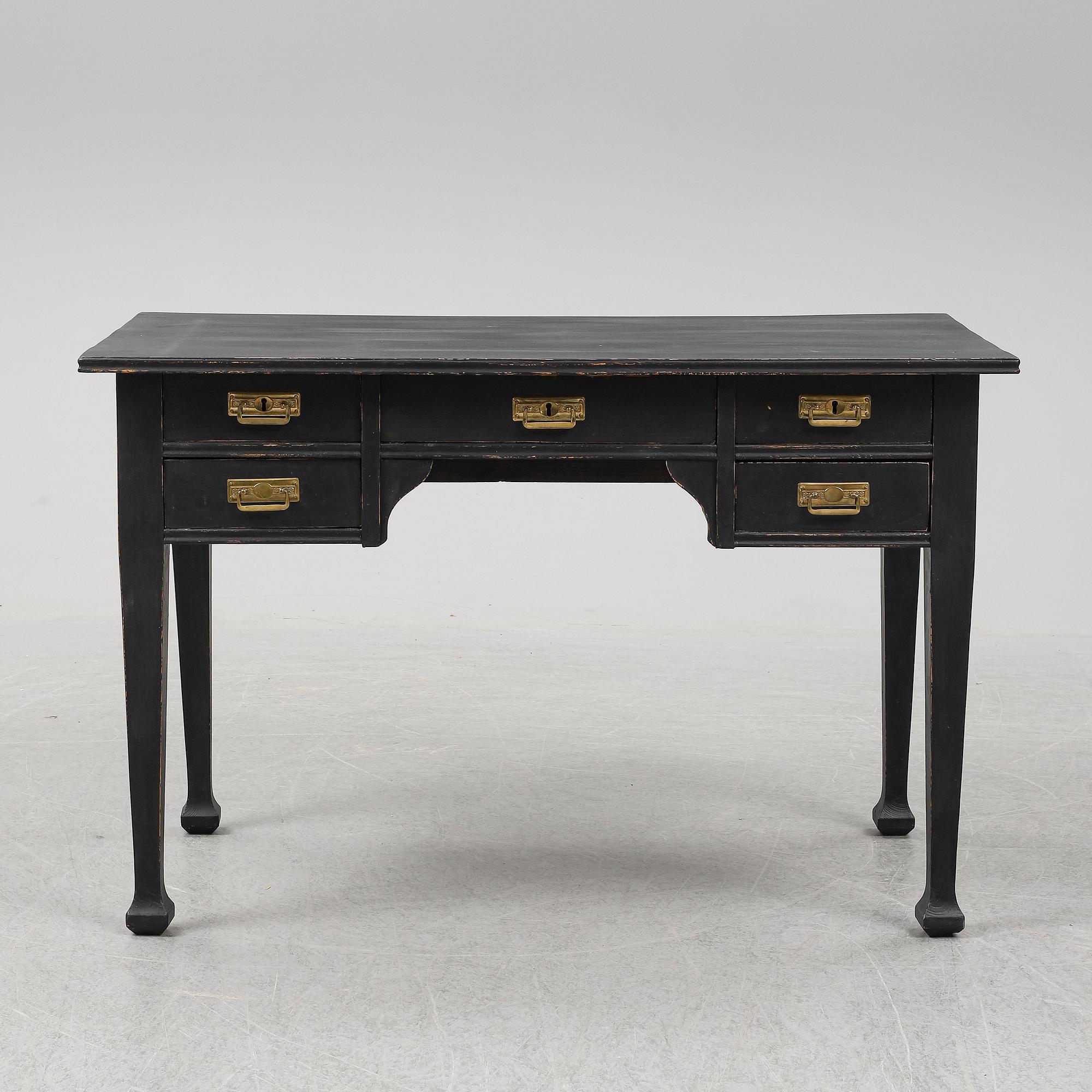 A painted pine desk, early 20th Century.