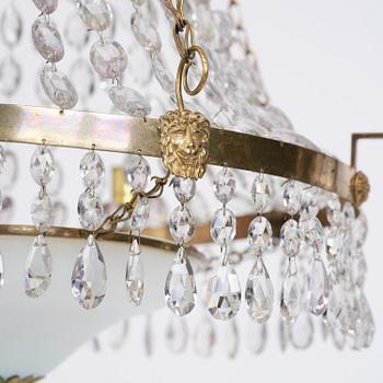 A late Gustavian five-light chandelier, late 18th century.