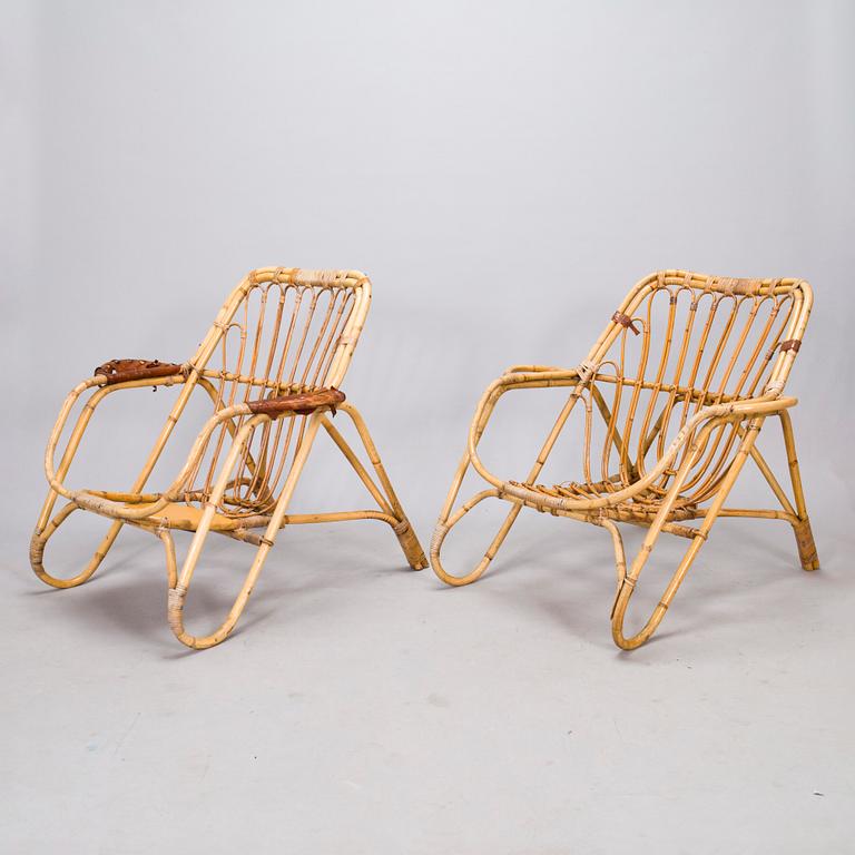 Lasse Ollinkari, a pair of mid-20th century 'Bunkku' wicker armchairs.