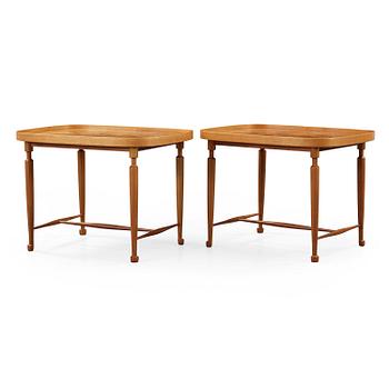 422. Josef Frank, a pair of mahogany side tables, Svenskt Tenn, model 974, post 1985.