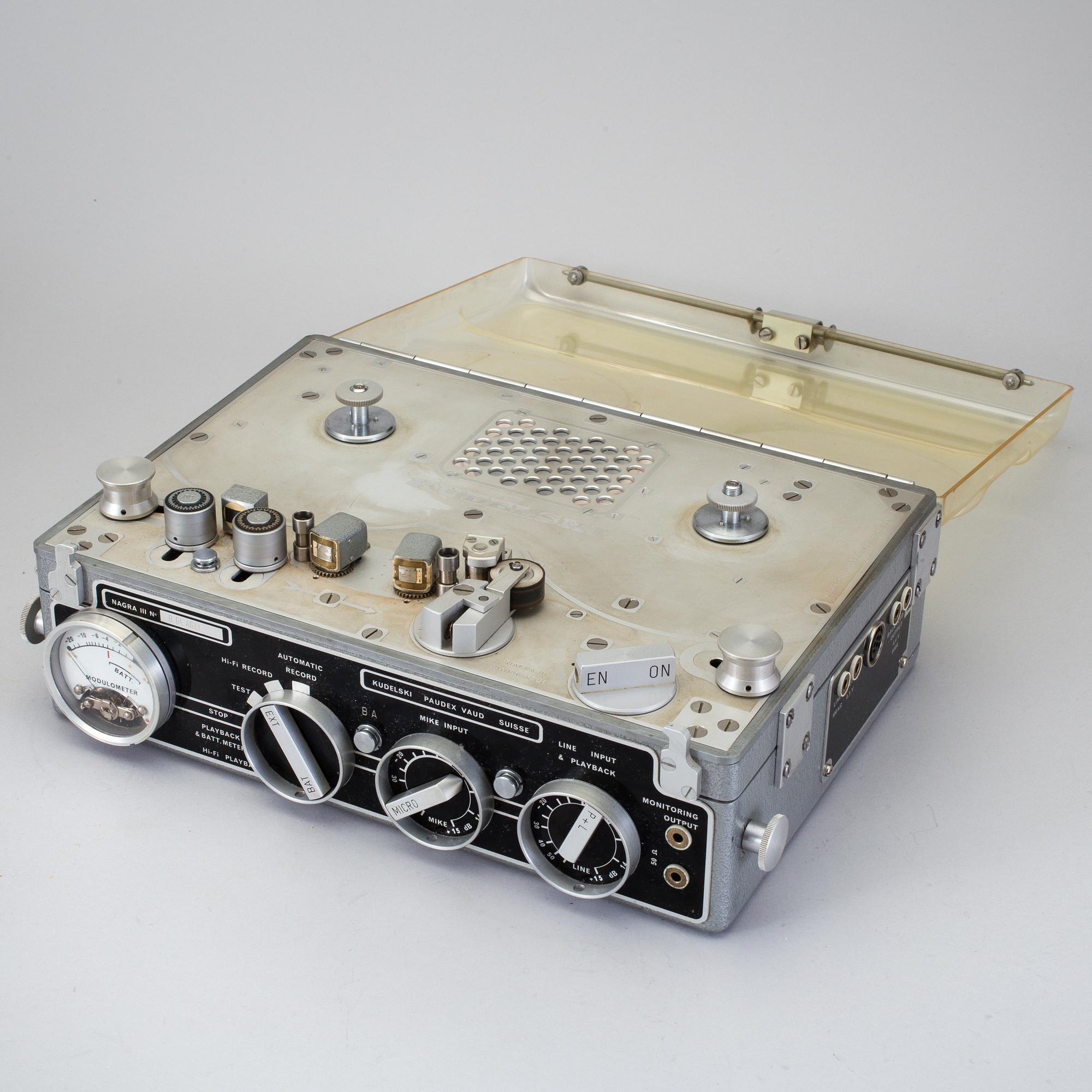 RULLBANDSPELARE, Nagra III, Stefan Kudelski, Schweiz, 1950/60-tal.