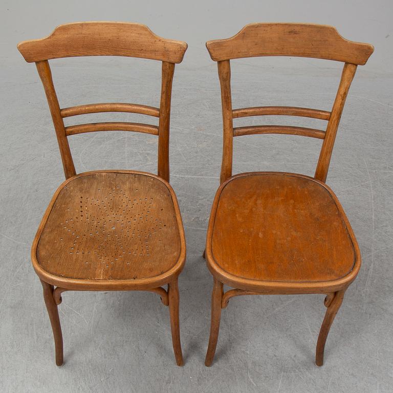 Eight early 20th Century chairs by Kohn, Vienna, Austria.