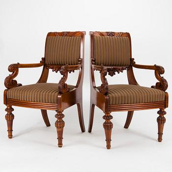 KARMSTOLAR, ett par, biedermeier, Ryssland 1800-talets första hälft.