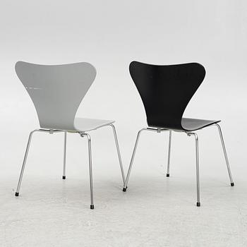 Arne Jacobsen, stolar, 8 st, "Sjuan", Fritz Hansen, Danmark 1997.