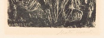 MATTI VISANTI, litografier, 2 st, signerade och daterade 1944 i plåten.