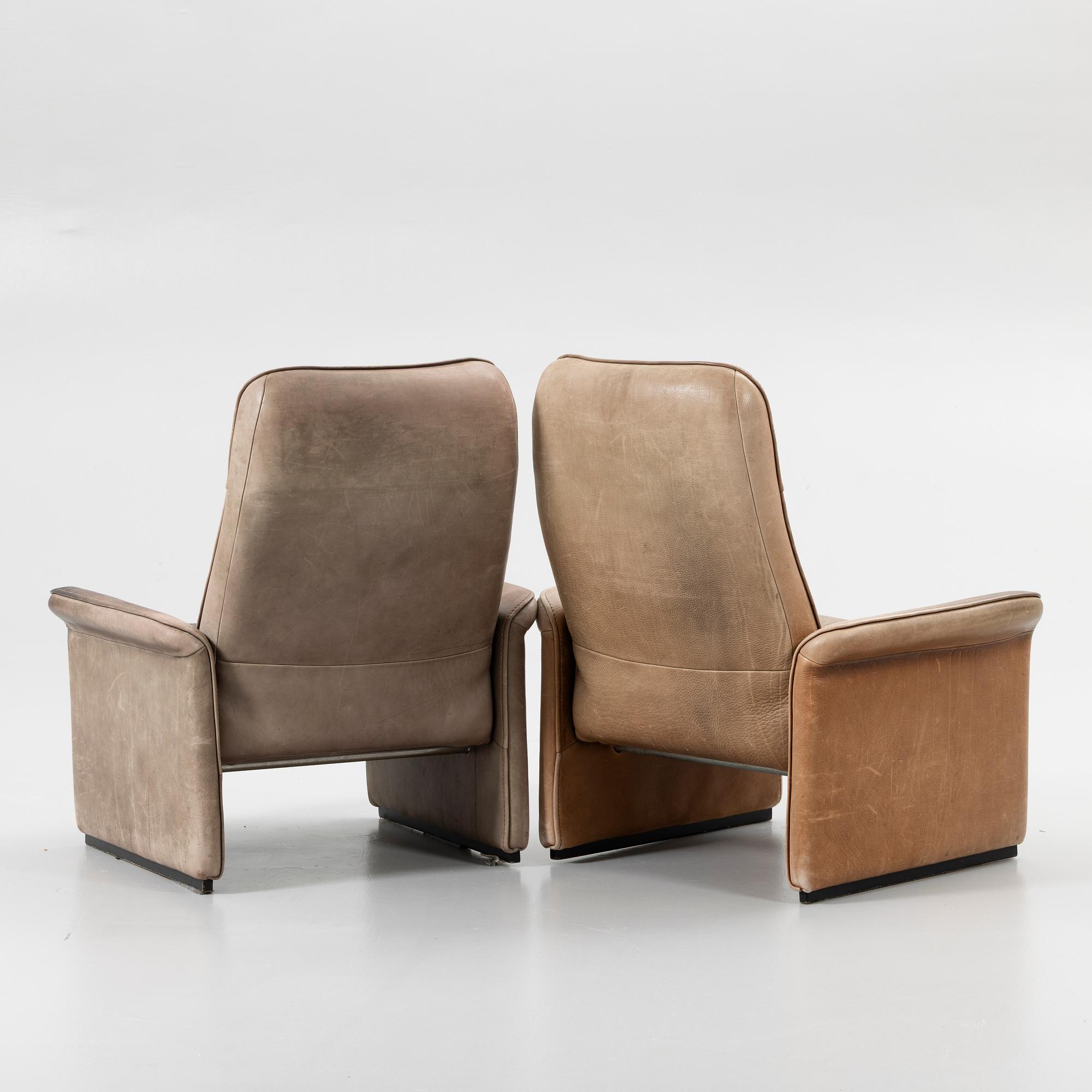 Armchairs, a pair, model "DS 50", De Sede, Switzerland, 1970s.